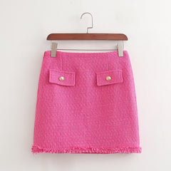 Classic Vest Coat High-Grade French Internet Celebrity Cover Up Vest Top Set