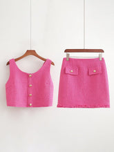 Classic Vest Coat High-Grade French Internet Celebrity Cover Up Vest Top Set