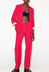 Fall Blazer Straight Leg Pants Suit