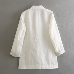 Bedruckte Manschetten Anzugjacke Gerade Beinhose Hosenanzug