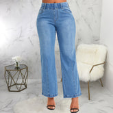 Pantalon droit slim élastique à taille élastique