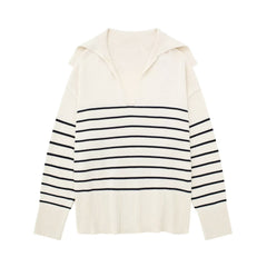 French Long Sleeve Striped Sweater All Matching Sweater