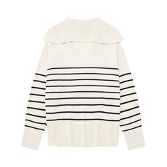 French Long Sleeve Striped Sweater All Matching Sweater
