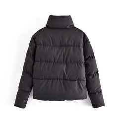 Veste courte de bureau coréenne, manteau matelassé en coton marron