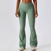 Cross High Waist Yoga Bell Bottom Hose Tanzsport Weite Beinhose Lässige Hip Lifting Fitness Bootcut Hose