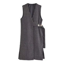 Herbst Slim Fit Schlankmachende klassische Weste mittlerer Länge