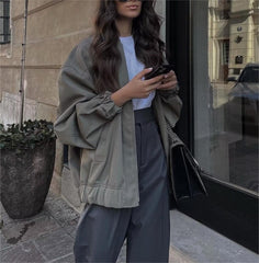 Early French Minority Casual Loose Bomber Jacket Jacket