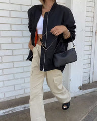 Early French Minority Casual Loose Bomber Jacket Jacket