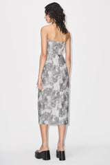 Street Long Silk Net Printed Dress