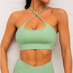 Soutien-gorge de sport à bretelles croisées pour le fitness, la course à pied, l'exercice