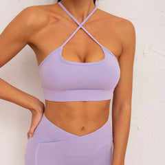 Soutien-gorge de sport à bretelles croisées pour le fitness, la course à pied, l'exercice