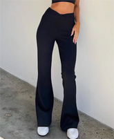 Schlankmachende lange Beinhose mit V-Taille und Schlaghose im Bootcut-Stil, Oberbekleidung, Freizeithose