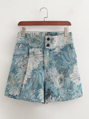 Short taille haute en jacquard faillible