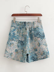 Short taille haute en jacquard faillible