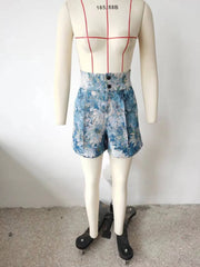 Short taille haute en jacquard faillible