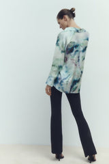 Fall Tie Dye Printing Loose Shirt