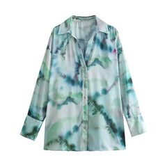 Fall Tie Dye Printing Loose Shirt