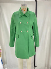 Manteau pardessus slim à double rangée de col ornementé français