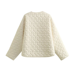 Herzförmige Polo-Linie Baumwolljacke Mantel Lässig Alle Spiel Süß Bequem Abnehmen