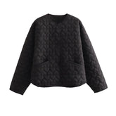 Heart Shaped Polo Line Cotton Jacket Coat Casual All Match Sweet Comfortable Slimming