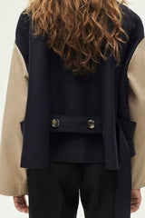 Persönlichkeit Gemischt Patchwork Trenchcoat Mantel Lose Crop Top