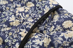 Manteau veste matelassée en coton à imprimé imitation deux pièces