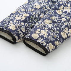 Manteau veste matelassée en coton à imprimé imitation deux pièces