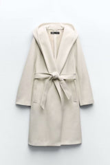 Fall Hooded Woolen Coat Windbreaker Coat