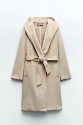 Fall Hooded Woolen Coat Windbreaker Coat