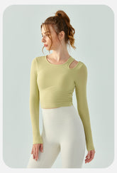 Yoga Long Sleeve with Chest Pad Wild Fitness Top Slim Slimming Sports Top