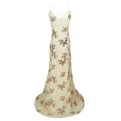 Wedding Sequin Gauze Slim-Fit Trailing Backlessmal Dress
