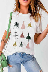 T-shirt à manches courtes avec motif arbre de Noël