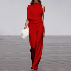 One Shoulder Sleeve Casual Office Jumpsuit