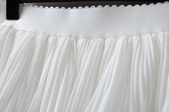 Chiffon Skirt Sweet Anti Exposure Tiered Dress Casual All Matching Elastic WaistbFairy Pleated Skirt
