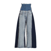 Contrast Color Jeans High Waist