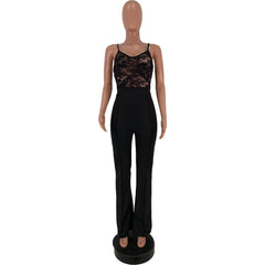 Lace See-through Suspender Jumpsuit