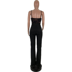 Lace See-through Suspender Jumpsuit