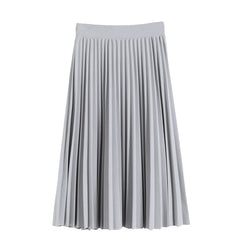 Chiffon Skirt Mid-Length Pleated Skirt Elastic High Waist Slim Slimming Loose Half