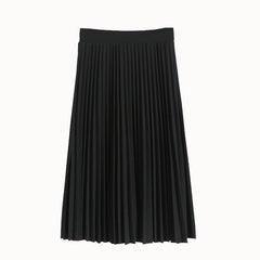 Chiffon Skirt Mid-Length Pleated Skirt Elastic High Waist Slim Slimming Loose Half