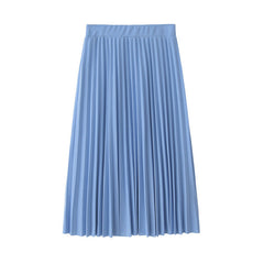 Chiffon Skirt Mid-Length Pleated Skirt Elastic High Waist Slim Slimming Loose Half