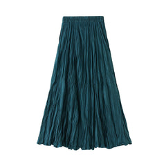 Pleated Pleated Skirt Skirt A Line Mid Length Sweater Skirt Wrinkle Skirt