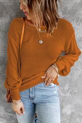 Pullover mit Ballonärmeln und Rundhalsausschnitt