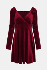 Velvet Surplice A-Line Dress