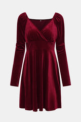 Velvet Surplice A-Line Dress