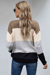 Colorblock Button Front Cardigan