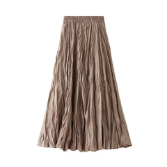 Pleated Pleated Skirt Skirt A Line Mid Length Sweater Skirt Wrinkle Skirt