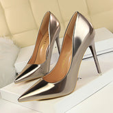 Women's Metal High Low-cut Pointed Toe