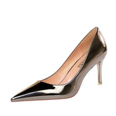Chaussures hautes et basses en métal à bout pointu pour femmes