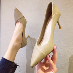 Women's High Pointed Toe Stiletto Low-cut Heels