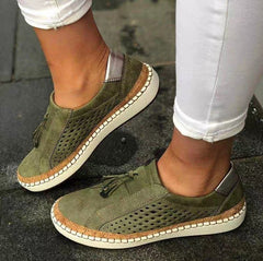 Charming Single-layer Tassel Hollow Slip-on Lazy